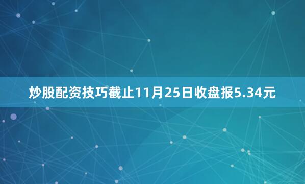 炒股配资技巧截止11月25日收盘报5.34元